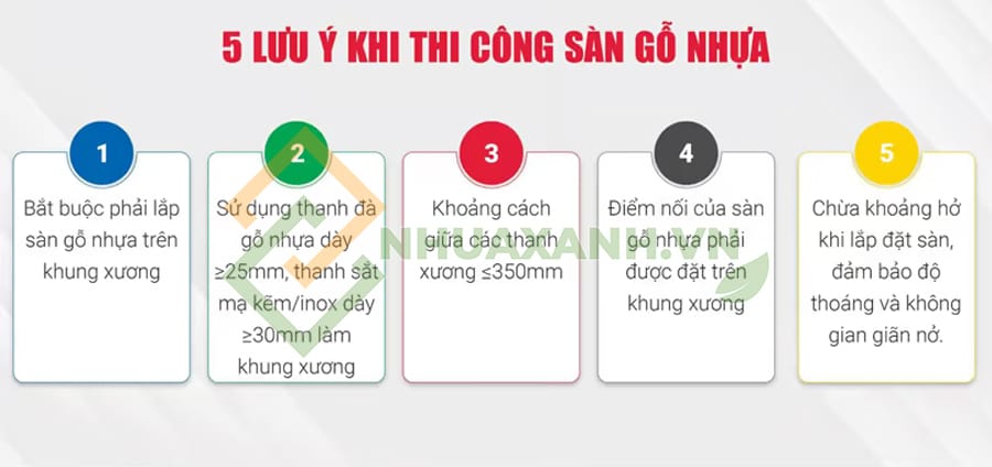Lưu ý khi thi công sàn gỗ nhựa